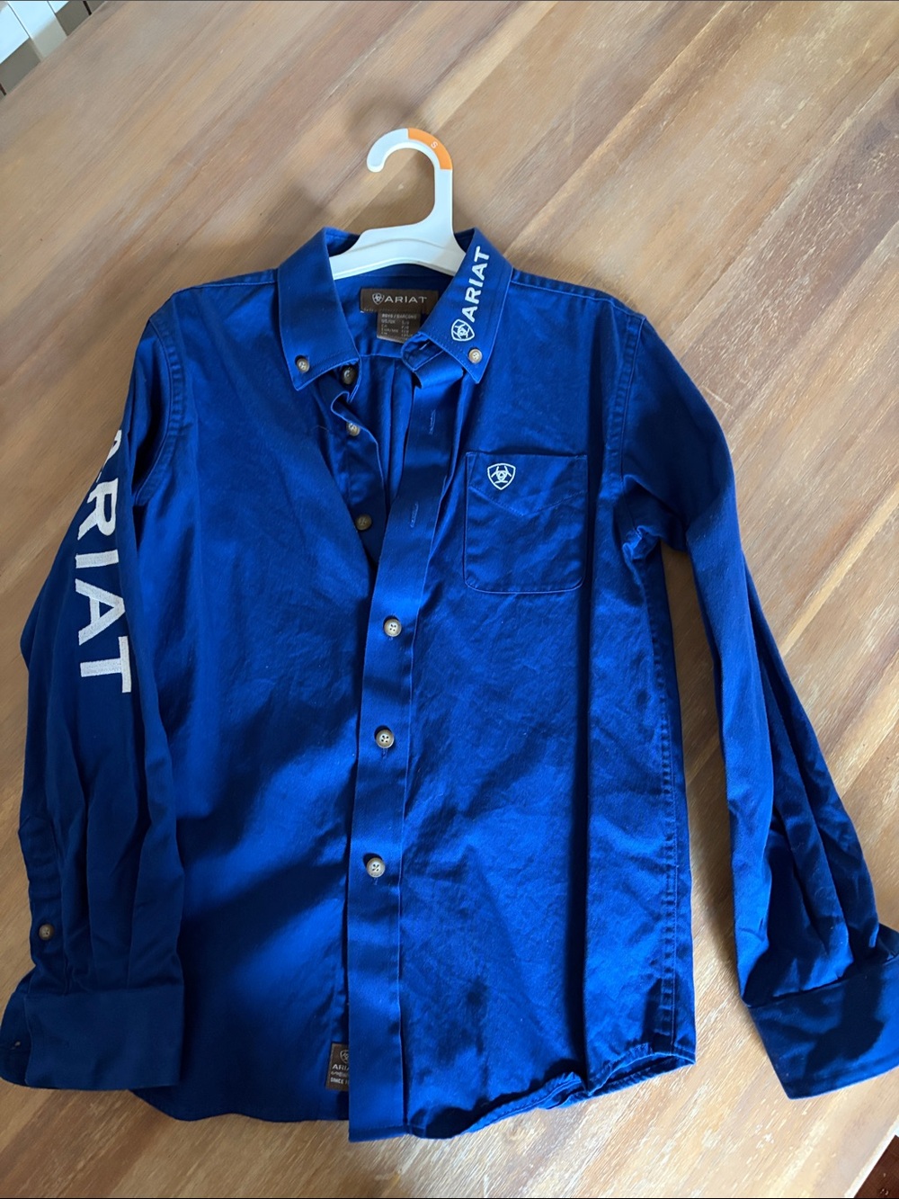 Ariat Boys Cobalt Blue Logo Button-Down Shirt